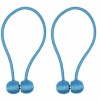 Set 2 magneti decorativi pentru perdele si draperii, tip snur, poliester, 44 cm - Albastru