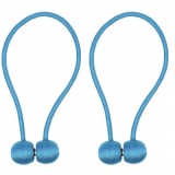 Cumpara ieftin Set 2 magneti decorativi pentru perdele si draperii, tip snur, poliester, 44 cm - Albastru