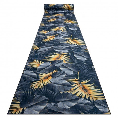 Traversa anti-alunecare LOTUS FERNS 45270 Frunze gri / aur PENTRU SPĂLARE, 80 cm