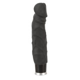 Vibrator Realist Nature Skin Mare Negru 23cm, Material TPR Moale, Vibratii Ajustabile, Baterii AA
