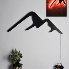 Decoratiune luminoasa LED, Mountain, MDF, 60 LED-uri, Rosu