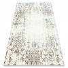 Covor CORE 247A Ornament Vintage - structural, două niveluri de l&acirc;nă, cremă / maro, 140x190 cm, Dreptunghi, Lana