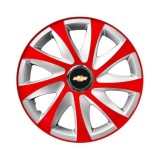 Set 4 capace roti 14 inchi R14 Drift Rosu-Gri, Compatibil cu Chevrolet