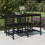Cumpara ieftin Masă de grădină, negru, 159,5x82,5x110 cm, lemn masiv de pin