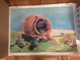 Plansa pentru scoala gradinita copii elevi 4 planse casuta din oala afis romania RSR editura didactica si pedagogica 1980