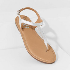 Answear Lab sandale de piele femei, culoarea argintiu
