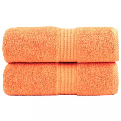 vidaXL Prosoape de baie premium SOLUND, 2 buc. portocalii, 30x30 cm, 600 g/m&amp;sup2; foto