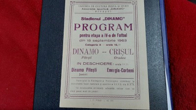 program Dinamo Pitesti - Crisul Oradea foto