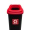 Cos Plastic Reciclare Selectiva, Capacitate 28l, Plafor Sort - Negru Cu Capac Rosu - Metal