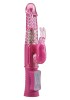 Vibrator Iepuras Thumper Bunny Roz Justforme, Reincarcabil USB, 8 Functii Vibratie, 4 Viteze Rotatie, Stimulator Clitoris, 25.5cm