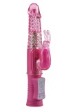 Vibrator Iepuras Thumper Bunny Roz Justforme, Reincarcabil USB, 8 Vibratii + 4 Rotatii, Stimulator Clitoris, 25.5cm