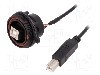 Conector USB B, piuli&amp;amp;#355;a din spate, pt. montare pe panou, BULGIN - PX0844/B/0M50/B foto