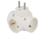 Conector Alimentare AC Splitter Alb 4 Socluri