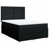 Cumpara ieftin Pat box spring cu saltea, negru, 140x200 cm, textil