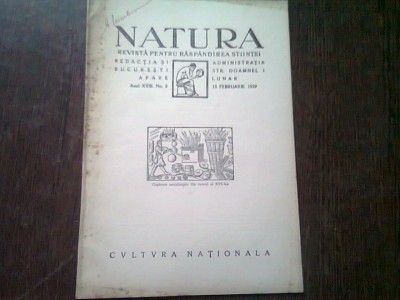 REVISTA NATURA NR.2/1929 foto