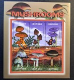 Ciuperci - Grenada - Minitablou / Bloc de 6 Timbre "Mushrooms" (Neștampilat / MNH) CP1_III