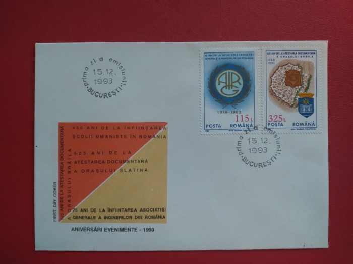 1993 - FDC - ANIVERSARI, EVENIMENTE