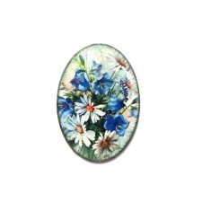 Magnet cu flori albe si albastre, magnet frigider 40301