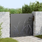 Poartă de grădină, Poartă de grădină 85x150 cm Oțel Corten Design Iarbă