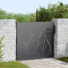 vidaXL Poartă de grădină Negru 105 x 100 cm Oțel vopsit &icirc;n pulbere