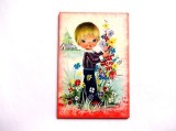 magnet frigider .baiatul cu flori 36010