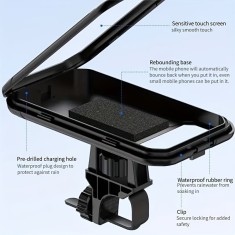Suport pentru telefon mobil rotativ 360&deg;, rezistent la apa, pentru bicicleta electrica, motocicleta, bicicleta de munte, masina, rezistent la socuri,