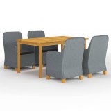 Gossi set de masa pentru gradina, 5 piese, gri deschis