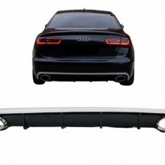 Difuzor Bara Spate si Ornamente Evacuare compatibil cu Audi A6 C7 4G Limousine Avant (2010-2014) RS6 Design RDAUA64GRS6