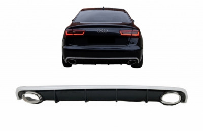 Difuzor Bara Spate si Ornamente Evacuare Audi A6 C7 4G Limousine Avant (2010-2014) RS6 Design Performance AutoTuning foto