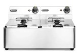 Friteuză profesională 2x6L, oțel inoxidabil, 2x3300W, zonă rece