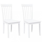 Cumpara ieftin Scaune de sufragerie 2 buc Cauciuc din lemn masiv alb