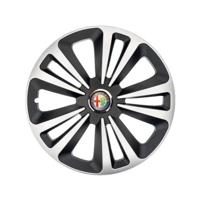 Set 4 Capace Roti Terra Gri-Negru R15, Compatibil Cu Alfa Romeo foto
