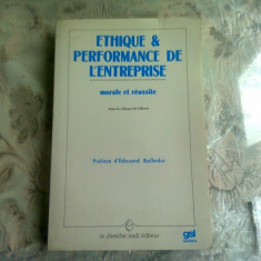 ETHIQUE et PERFORMANCE DE L'ENTREPRISE (CARTE IN LIMBA FRANCEZA)