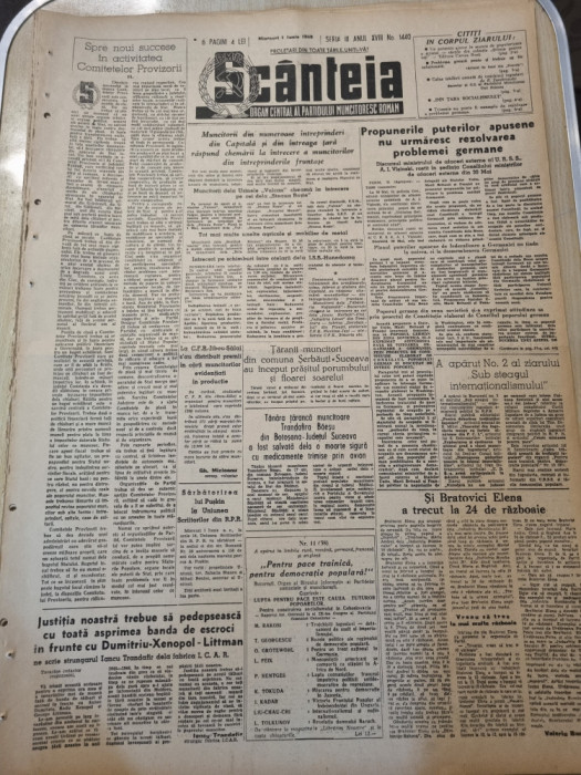 scanteia 1 iunie 1949-art. botosani,uzinele semanatoarea,baicoi,medias,brasov