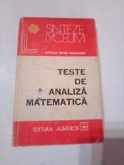 TESTE DE ANALIZA MATEMATICA ~ CATALIN PETRU NICOLESCU