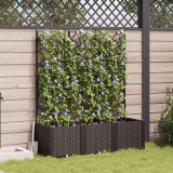 VidaXL Ghiveci de grădină cu grătar 3 pcs maro 120x40x143 cm