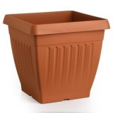 Ghiveci pătrat din plastic, Teracota, 40x40x36 cm, 34,7 L, CMCLASS