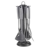 Set ustensile de bucatarie Zass Gourmet 7 piese cu suport rotativ