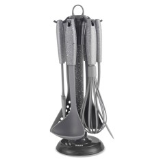 Set ustensile de bucatarie Zass Gourmet 7 piese cu suport rotativ