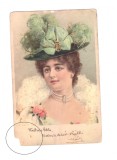 CP Portret de domnisoara, 1900, colt rupt