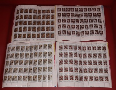 ROMANIA 1979, lp 986 PICTURA FLORI LUCHIAN SERIE DE 4 COLI, MNH foto