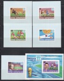 Centrafricana 1978 - Cupa Mondială de Fotbal - C&acirc;știgătoare Argentina, 6 Colite DE LUX NDT, SUPRATIPAR ARGINTIU, MNH