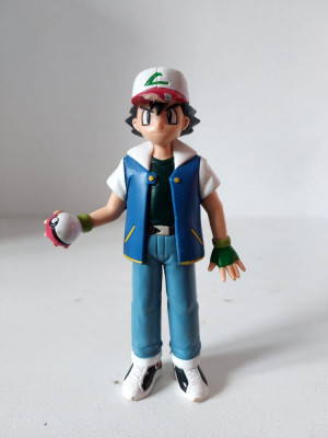 Figurina TOMY Ash Ketchum Pokemon Trainer Action Figure Vintage 1998 foto