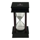 Clepsidra Lemn Patrata 5 Minute 6x11cm Neagra - Ceas Decorativ Birou, Cadou Original
