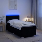Cumpara ieftin Pat boxspring cu saltea Negru 100 x 200 cm Tesatura