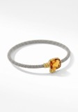 Cumpara ieftin Bratara Fixa din Argint 925 si Aur 14K cu Piatra Centrala Citrin, Design Mesh Flexibil