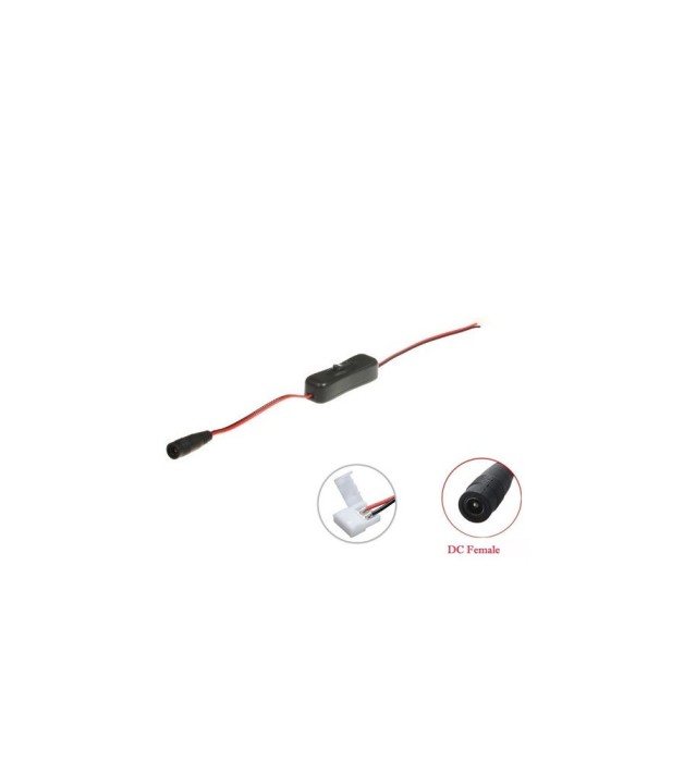 Intrerupator LED Stip 10mm, cu 2 pini, LED singura culoare 12V 24V-Culoare Negru