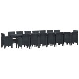 vidaXL Set de masă de grădină cu perne cu pernă 17 pcs Antracit PP 3378656