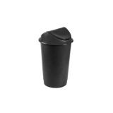 Cos gunoi, 60 litri, Flip Flap Delta negru, Plastor Trading