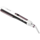 Placa de par SF7510F0 Brush&amp;amp;Straight Premium Care, LCD, 130 - 200 &deg;C, placi mobile, ionizare, Cashmere Keratin, alb/mov, Rowenta